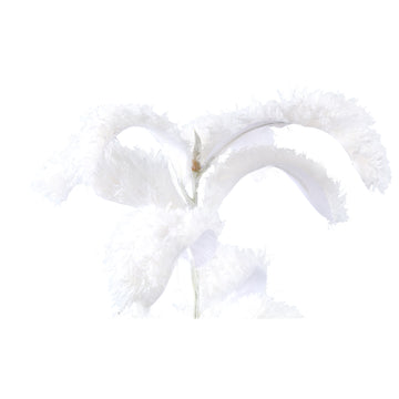 Kunstpflanze - Weißes Magnolienblatt Spray, Haarige Oberfläche, Polyester | PTMD