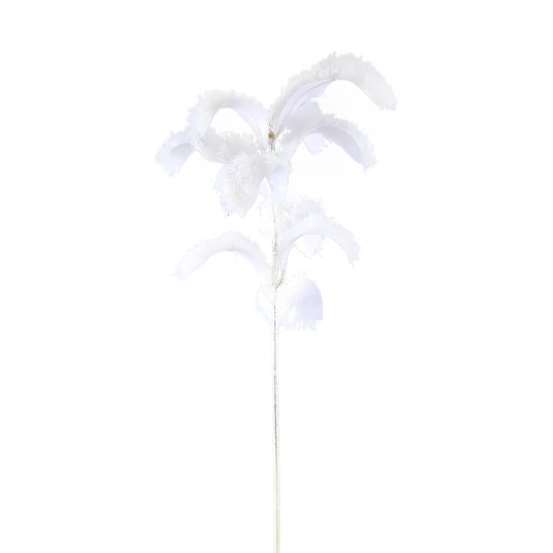 Artificial Plant - White Magnolia Leaf Spray, Hairy Surface, Polyester | PTMD