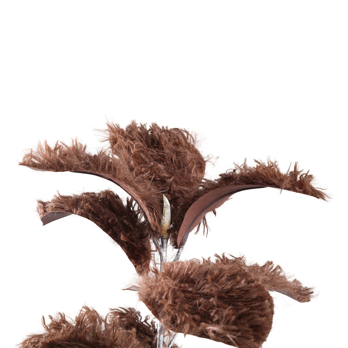 Kunstpflanze - Braunes Magnolienblatt Spray, Haarige Oberfläche, Polyester | PTMD