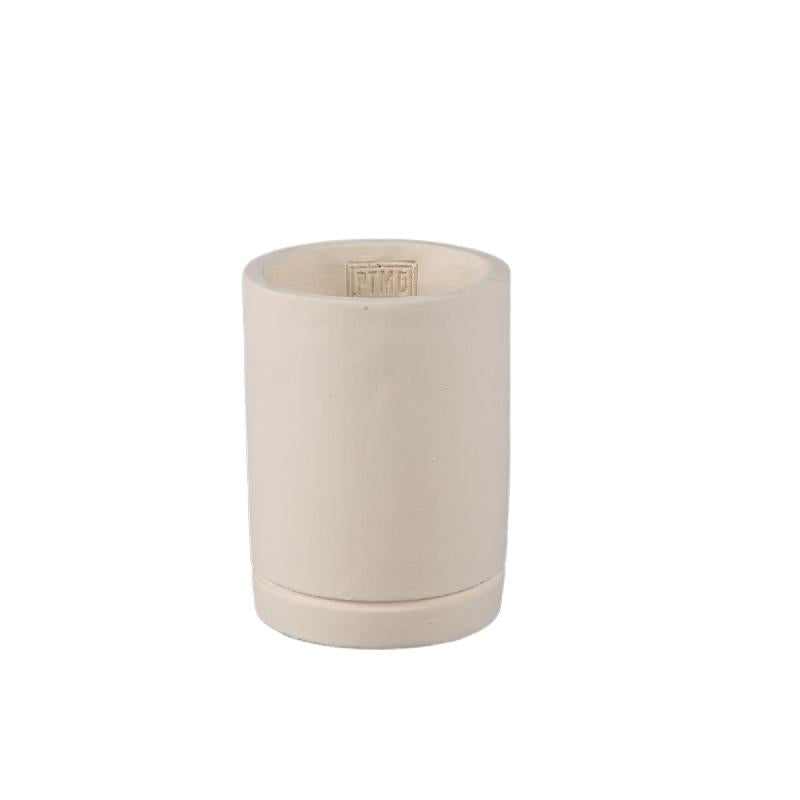 Flowerpot - Cylindrical Cement, Round Shape, Matte Finish, Cream, XS – Vik | PTMD