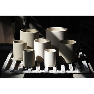 Blumentopf - Zylindrischer Zement, Runde Form, Matte Oberfläche, Taupe, S – Vik | PTMD