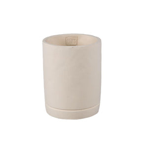 Blumentopf - Zylindrischer Zement, Runde Form, Matte Oberfläche, Cremefarbe, S – Vik | PTMD