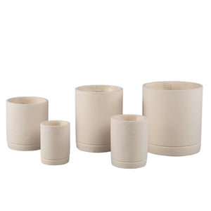 Flowerpot - Cylindrical Cement, Round Shape, Matte Finish, Cream Color, XL – Vik | PTMD