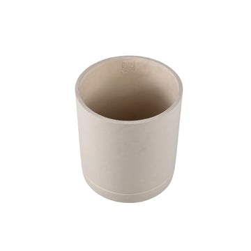 Blumentopf - Zylindrischer Zement, Runde Form, Matte Oberfläche, Cremefarbe, XL – Vik | PTMD