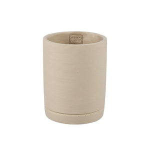 Blumentopf - Zylindrischer Zement, Runde Form, Matte Oberfläche, Taupe, S – Vik | PTMD