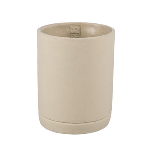 Blumentopf - Zylindrischer Zement, Runde Form, Matte Oberfläche, Taupe, L – Vik | PTMD