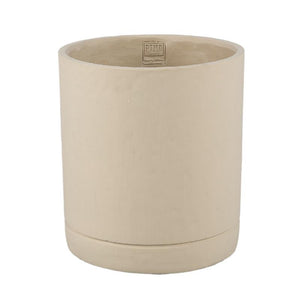 Blumentopf - Zylindrischer Zement, Runde Form, Matte Oberfläche, Taupe, XL – Vik | PTMD