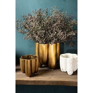 Pot – Porcelain Ceramic, Strongly Ribbed Design, White, XS – Batika | PTMD