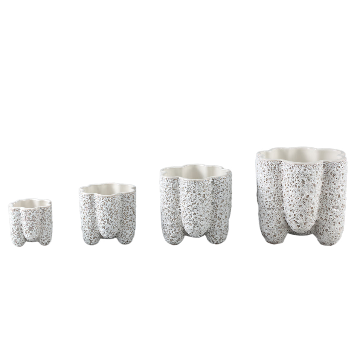 Pot – Porcelain Ceramic, Strongly Ribbed Design, White, XS – Batika | PTMD