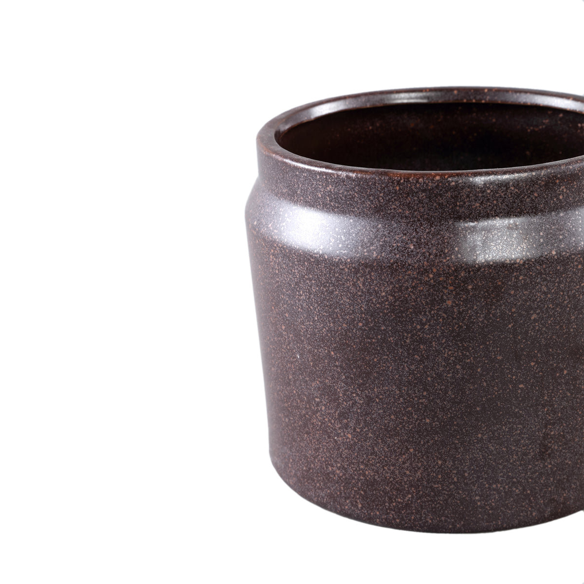 Flowerpot - Purple surface, Round shape, Rim structure, Porcelain, L - Jillanne | PTMD
