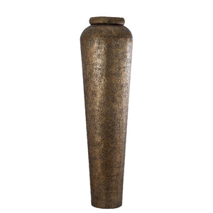 Flower Pot – Round Shape, Cast Aluminum, Gold Finish, S – Zavir | PTMD
