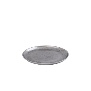 Bowl – round shape, cast aluminum, handmade, hand-finished, nickel finish, S – Afta | PTMD