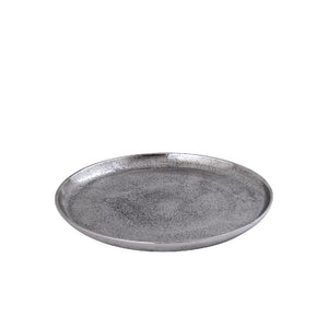 Bowl - round shape, cast aluminum, handmade, hand-finished, nickel finish, M – Afta | PTMD