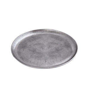 Teller – Schlichtes Design, Runde Form, Aluminium Material, Silber, L – Afta | PTMD