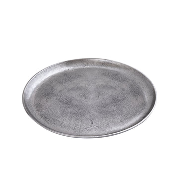 Bowl - round shape, cast aluminum, handmade, hand-finished, nickel-finish, L - Afta | PTMD