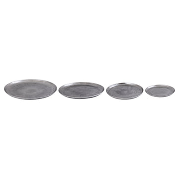 Bowl - round shape, cast aluminum, handmade, hand-finished, nickel-finish, L - Afta | PTMD