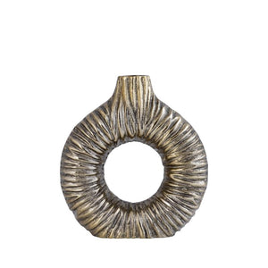 Vase – Modernes Design, Runde Form, Aluminium Material, Gold, L – Jiss | PTMD