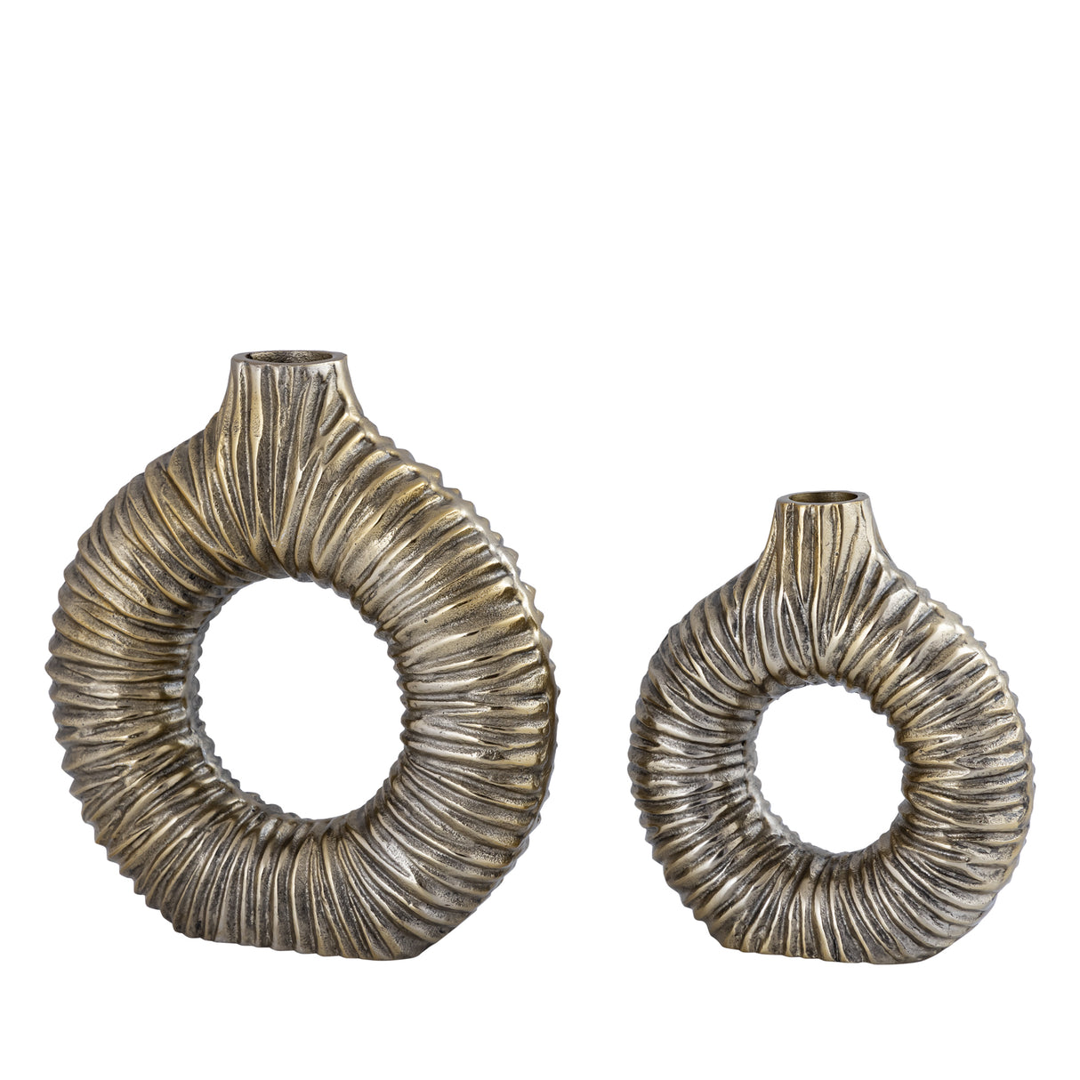 Vase – Open Design, Cast Aluminum, Gold Finish, S – Jiss | PTMD