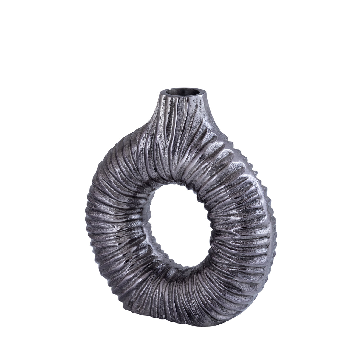 Vase – Modernes Design, Runde Form, Aluminium Material, Silber, S – Jiss | PTMD
