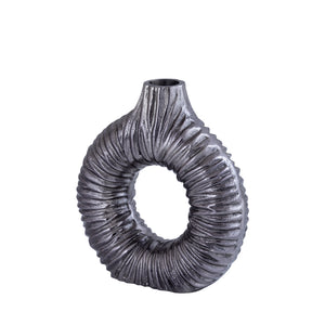 Vase – Modernes Design, Runde Form, Aluminium Material, Silber, S – Jiss | PTMD