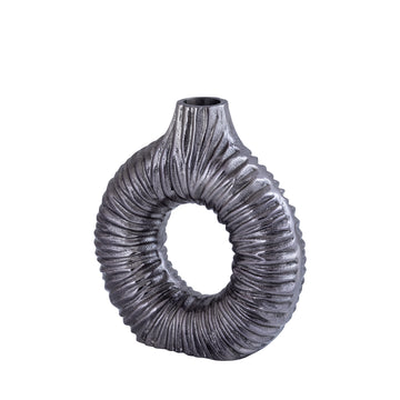 Vase – Modernes Design, Runde Form, Aluminium Material, Silber, S – Jiss | PTMD
