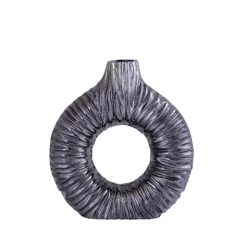 Vase – Modernes Design, Runde Form, Aluminium Material, Silber, S – Jiss | PTMD