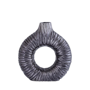 Vase – Modernes Design, Runde Form, Aluminium Material, Silber, S – Jiss | PTMD