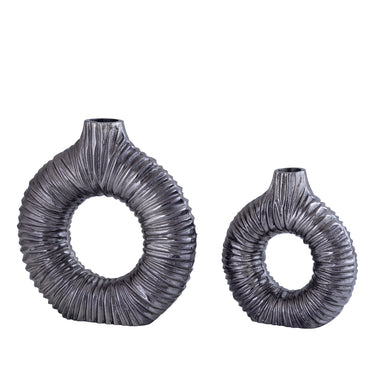 Vase – Modernes Design, Runde Form, Aluminium Material, Silber, S – Jiss | PTMD