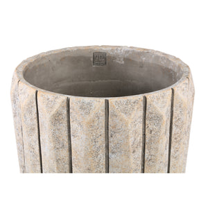 Flowerpot - Round Cement, Line Pattern, Taupe, L – Imani | PTMD