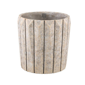 Flowerpot - Round Cement, Line Pattern, Taupe, L – Imani | PTMD