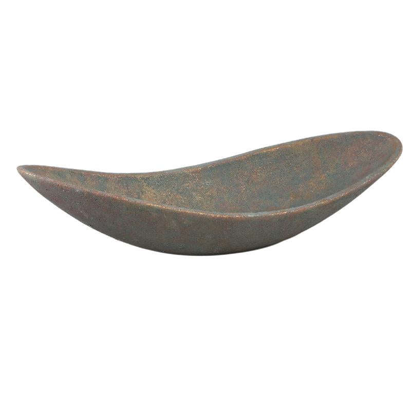 Bowl - Cement, organic shape, oval, Grey, handmade, L – Dawer | PTMD