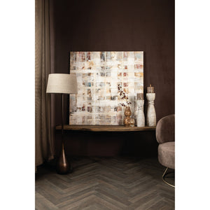 Wandpaneel aus Polyester-Canvas mit Kiefernholzrahmen, abstraktem Mix-Motiv und Creme-Finish – Julitta | PTMD
