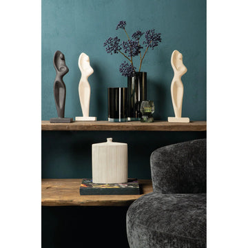 Statue – Abstraktes Körper Design, Zement Material, Creme – Sumaya | PTMD