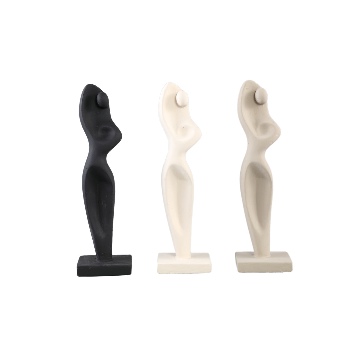 Statue – Abstraktes Körper Design, Zement Material, Bordeaux – Sumaya | PTMD