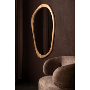 Wandspiegel aus Rubberwood- und MDF-Holz mit organischer Form, Natur-Finish und L – Neelix | PTMD
