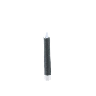 LED Kerze – Rustikale Oberfläche, Graue Farbe, Bewegliche Flammenoptik, Kurz | PTMD