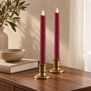 LED taper candle with moving flame and timer function battery operated - Led | PTMD