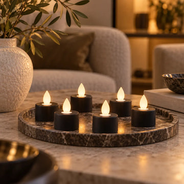 LED Tealight with Timer Function - Battery Operated, Pack of 6 | PTMD