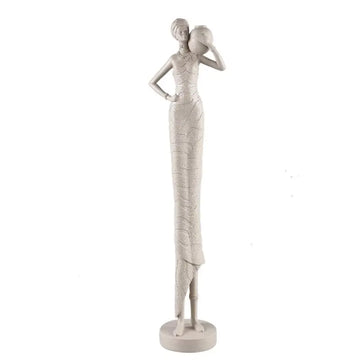 Statue – Frauen Design, Polyresin Material, Taupe, Topf Auf Schulter – Rafah | PTMD