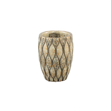 Flower Pot – Round Shape, Mixed Texture, Taupe Finish, Cement Material, XS – Joedi | PTMD