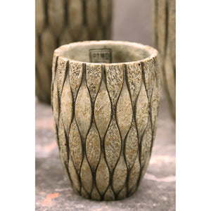 Blumentopf – Runde Form, Gemischte Struktur, Taupe Oberfläche, Zement Material, M – Joedi | PTMD