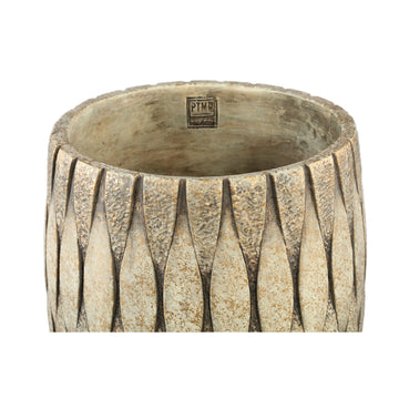 Blumentopf – Runde Form, Gemischte Struktur, Taupe Oberfläche, Zement Material, S – Joedi | PTMD