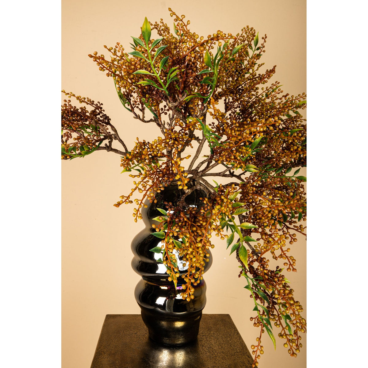Berry branch - Orange berry branch with leaves made of polyester | PTMD