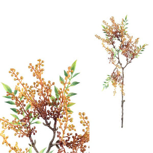 Berry branch - Orange berry branch with leaves made of polyester | PTMD