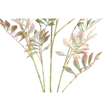 Kunstpflanze - Grünes Kastanienblatt Spray mit rosa Details, Polyester | PTMD