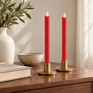 LED taper candle with moving flame and timer function battery operated - Led | PTMD