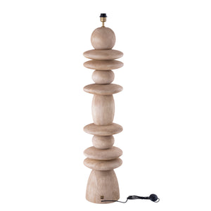 Stehlampe – Rundes Design, Mangoholz, Stabile Basis, Natur – Callain | PTMD