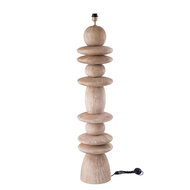 Stehlampe – Rundes Design, Mangoholz, Stabile Basis, Natur – Callain | PTMD