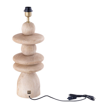Tischlampe – Rundes Design, Mangoholz, Stabile Basis, Natur – Callain | PTMD