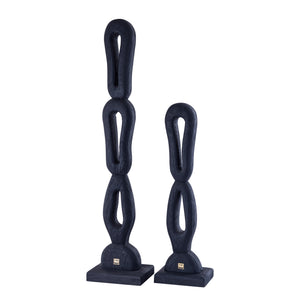 Statue - open figure design, mango wood, black finish, L - Rhyce | PTMD